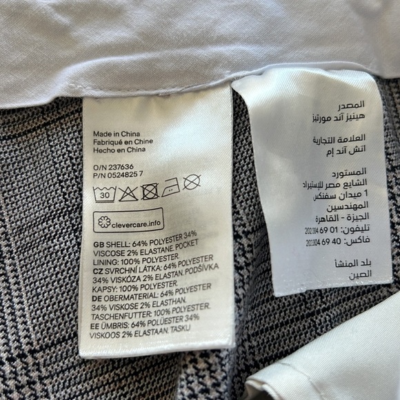 H&m Black and White Checked Trouser Pants - Picture 7 of 7